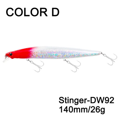 Sinking Minnow Fishing Baits140mm Saltwater Lures Pike Big Game Sea Fishing Tackle Stinger Hard Wobbler