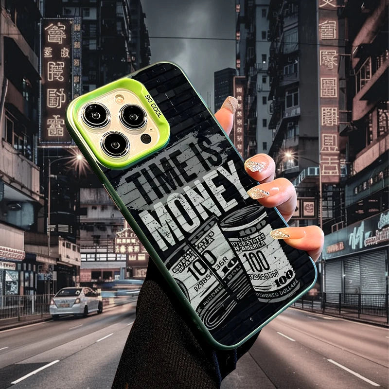 For iPhone 17 Air USD Dollar Phone Case for iPhone 15 14 13 Pro 12 16 Pro Xs X XR Max Laser TPU+PC Cases Soft Back Cover-S642P1