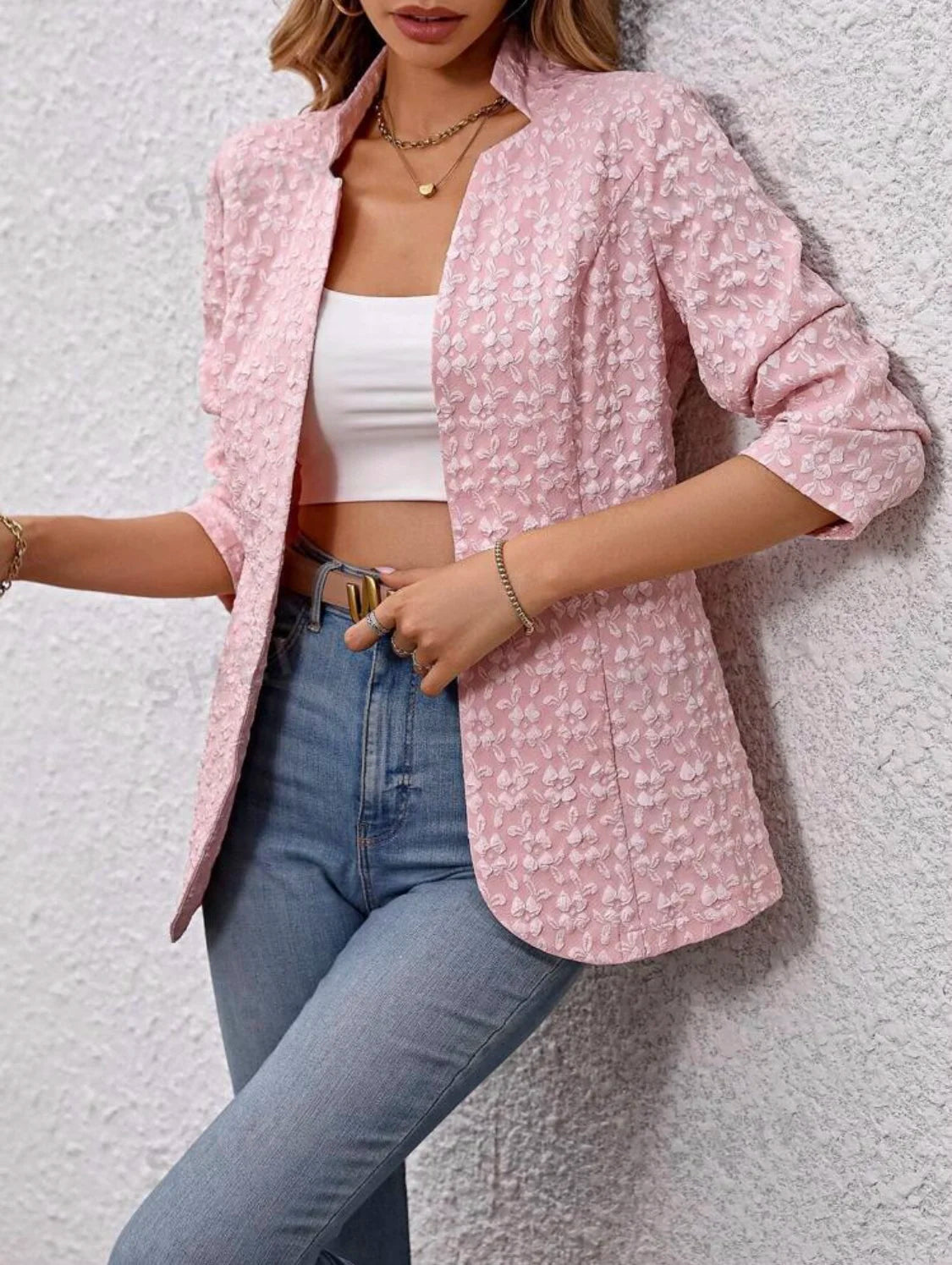 Woven Polyester Jacquard for Making Women Jacket Blazer Jumpsuit for Daily Casual Wear & Formal Wear & Vacation Holiday Wear