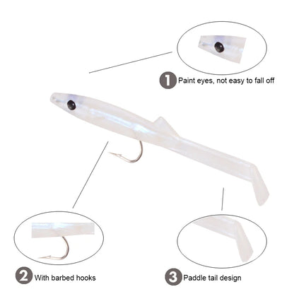 Fishing Lure Fish Eel Lure Luminous Soft Baits With Hook 6.5cm 1.5g 8pcs a Bag  Small Fish Eel Artificial Bait Pesca Lure