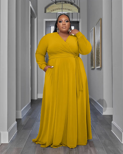 African Dresses for Women Clothing Casual Formal  Women's Dress Pocket Swing Skirt 4xl 5xl Plus Size Dress