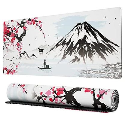 Large Gaming Mouse Pad With Stitched Edges Japanese Great Wave Anime Desk Mat  for Keyboard and Mouse Waterproof Customization