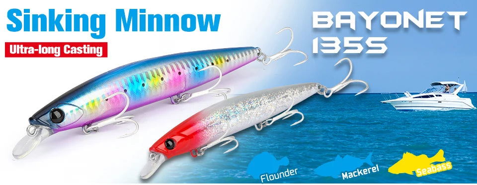 120F Ultra-long Casting Floating Saltwater Minnow 120mm 19g  Weight Artificial Bait