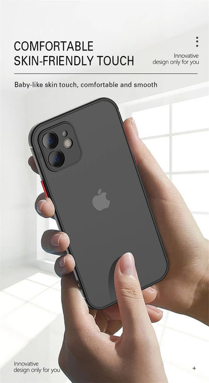 Luxury Matte Transparent Phone Case For iPhone 17 Air 16 E 15 14 13 12 11 Pro Max Plus Mini Silicone Clear Hard PC Back Cover