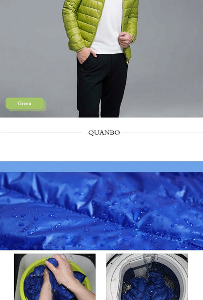 Plus Size Men Puffer Jacket Spring Winter Ultra Lightweight Packable Down Jacket Water Wind-Resistant Breathable Coat