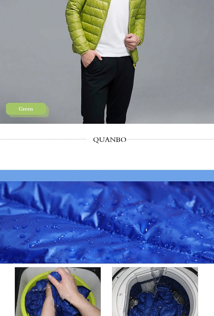 Plus Size Men Puffer Jacket Spring Winter Ultra Lightweight Packable Down Jacket Water Wind-Resistant Breathable Coat