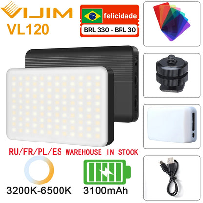 Led Video Light 3200-6500K With Diffuser RGB Effect Camera Light Vlog Fill Light Photography Lighting Studio Lamp