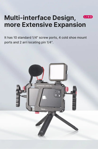 Phone Case Video Vlog Rig Handle For 5.4'' to 6.7'' iPhone X 11 12 13 14 Pro Max Android Phone Photography