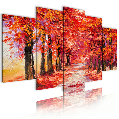 Painting Oil Wall Picture Canvas Print Forest Custom 5 Panel Natural Scenery Chinese Decoration Home Art