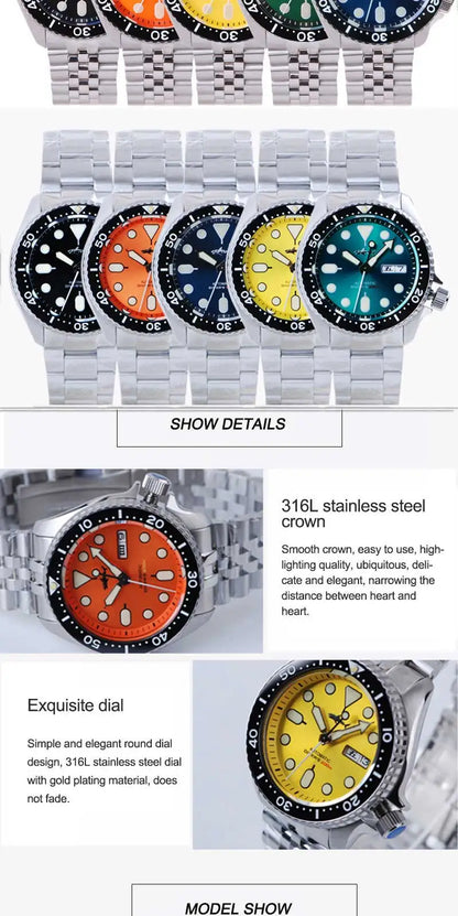 HEIMDALLR Sharkey SKX007 Vintage Diver Watch Mechanical Men Watches 200M Sapphire crystal Luminous NH36 Automatic Movement watch