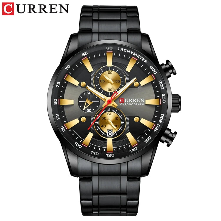 Curren 8351 Man Watches Quartz Stainless Steel Band Clock Luminous Hands Luxury Business Sporty Chronograph Wristwatches For Men