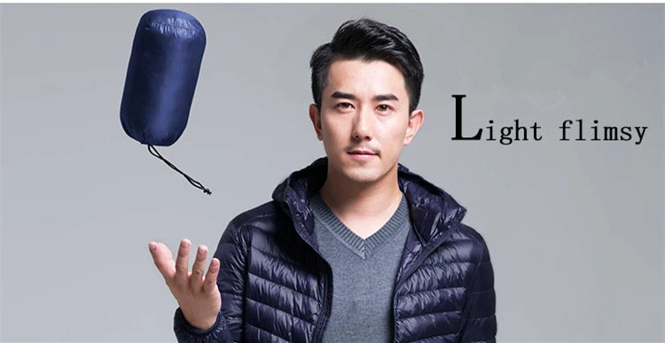 Plus Size Men Puffer Jacket Spring Winter Ultra Lightweight Packable Down Jacket Water Wind-Resistant Breathable Coat