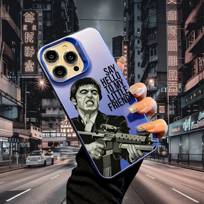 For iPhone 17 Air Gun Men Phone Case for iPhone 15 14 13 Pro 12 16 Pro Xs X XR Max Laser TPU+PC Cases Soft Back Cover-S644P2