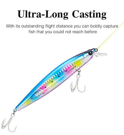 120F Ultra-long Casting Floating Saltwater Minnow 120mm 19g  Weight Artificial Bait