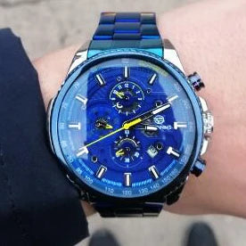 Forsining Three Dial Calendar Stainless Steel Men Mechanical Automatic Wrist Watches Top Brand Luxury Military Sport Male Clock