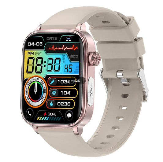 New Health Smart Watch ET570 1.96 Inch Full Touch Screen Heart Rate Blood Pressure IP68 Waterproof Monitoring Smartwatch