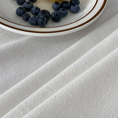 Cotton Hemstitch White Tablecloth Table Decor Custom Rectangle Square Round Dining Table Cover for Hotel Home for Wedding Party