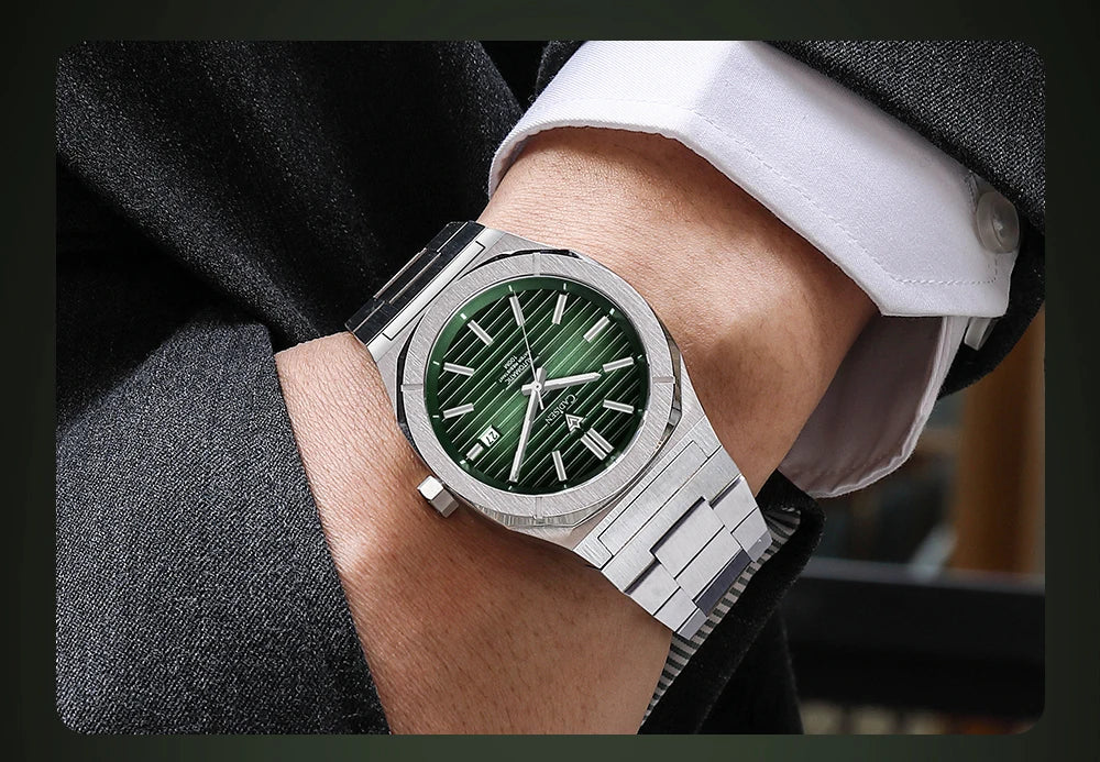 CADISEN Diver Watch Retro Luxury Sapphire MIYOTA 8215 German Designer Men Automatic Mechanical Watches 10Bar Waterproof Luminous