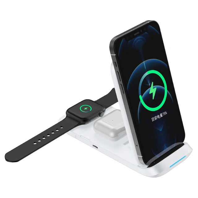 Portable Charger Oem 5w 7.5w 10w 15w Fast Wireless Charger for Phone 3 in 1 Fast Wireless Charging Dock
