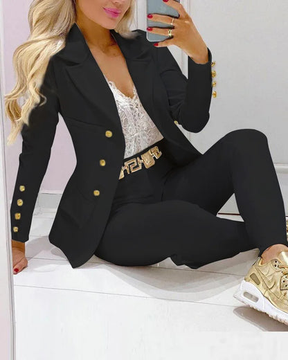 Blazers Ladies Women Blazers Formal.
C8025 Wholesale Customized Office Long Sleeve Blazers Ladies Women Blazers Formal Two Piece Pants Set Women