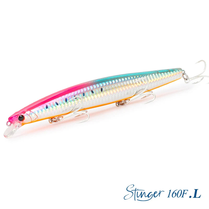 Floating Minnow Fishing Lure STINGER 163mm 31g Long Casting Artificial Seabass Saltwater Large Hard Baits