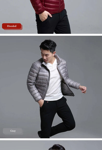 Plus Size Men Puffer Jacket Spring Winter Ultra Lightweight Packable Down Jacket Water Wind-Resistant Breathable Coat
