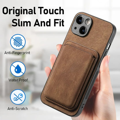 Vintage Leather Case with Detachable Magnetic Wallet Card Holder For iPhone 17 Air 16e 16 Pro Max 15 14 Plus 13 12 11