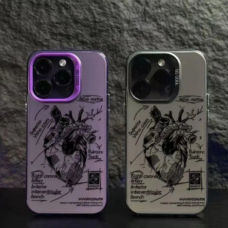 Creative Cardiovascular model Heart Medical Phone Case For iPhone 15 Pro Max 11 12 13 14 16 Pro XS XR 7 8 Plus Anti-drop Cover