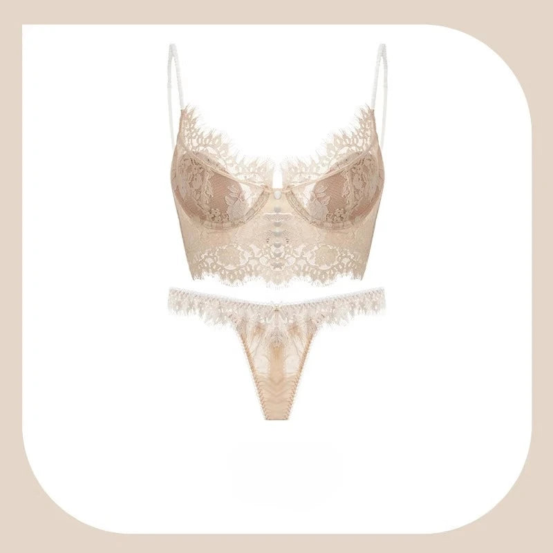 Sutiã Redutor Com Laço Francês Anti Queda - Aro Macio Costas Belas Conjunto Puro Desejo Tushy Hot