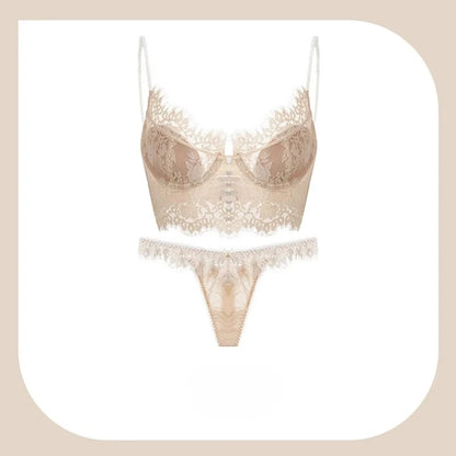 Sutiã Redutor Com Laço Francês Anti Queda - Aro Macio Costas Belas Conjunto Puro Desejo Tushy Hot