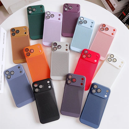 Thin Cooling Heat Dissipation Phone Case For iPhone 17 16 15 14 13 12 11 Pro Max Plus Breathable Hard Back Solid Color Cover