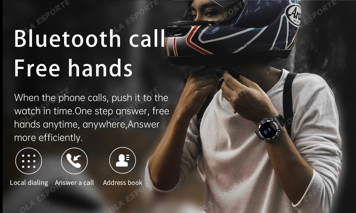 Outdoor Military Smartwatch For Men Health Monitor Bluetooth Call Voice Assistant GPS Sports Waterproof Men Smartwatch 2024