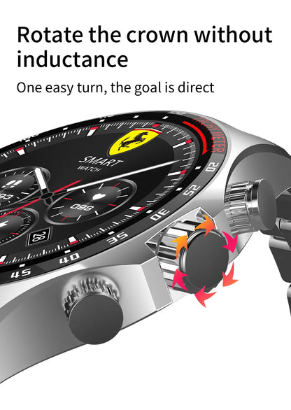 Smart Watchs Men Sport Fitness GPS Tracker Compass Bluetooth Call Heart Rate Health Smartwatch for Huawei Xiaomi Ferrari