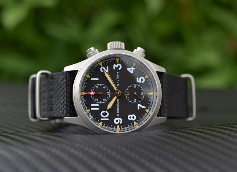 Baltany 2025 new military 39mm men's quartz chronograph VK61 sapphire stainless steel waterproof 10Bar luminous reloj hombre