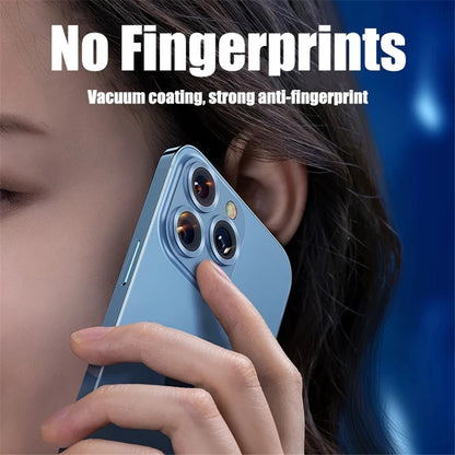 Protector For iPhone 16 Pro Max 15 14 13 12 Mini Pro Max Metal Ring Tempered Glass Lens Cover Cap