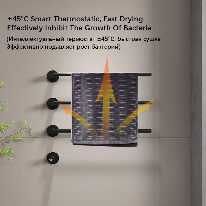 Brushed Gold Electric Heated Towel Rail Stainless Steel Towel Dryer Hidden Cable Electric Towel Rack Towel Radiator Towel Warmer