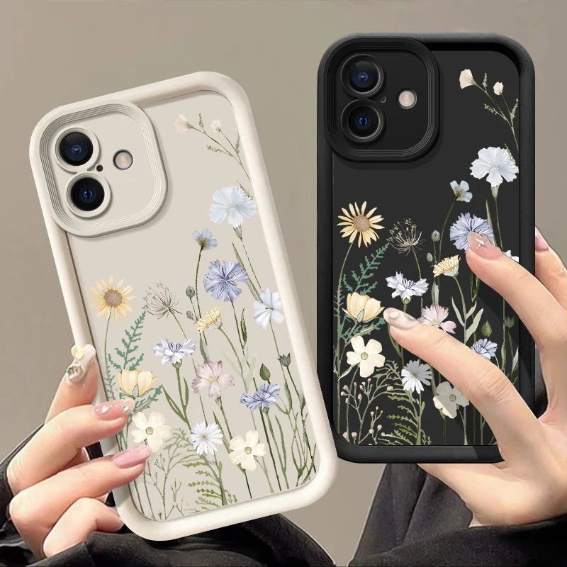 IPhone 17 16e 15 16 Pro Max 14 13 12 Pro Max 15 16 Plus Air 11 Case Flowers Pattern Shockproof Soft TPU Silicone Phone Cover