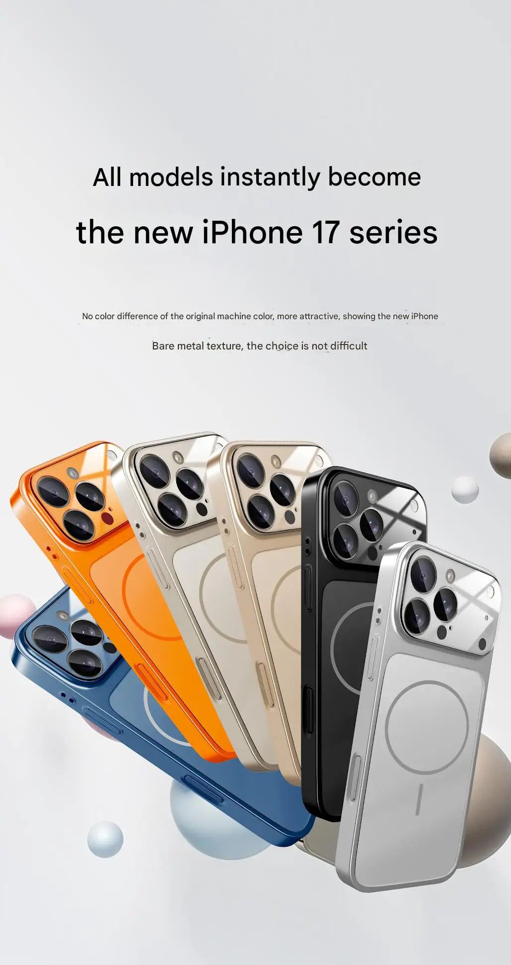 Turn Your Phone Into a 17 Like Phone Case Immediately Suitable For iPhone 13 14 15 16 17 Pro Max 17 Air With Magnetic Suction