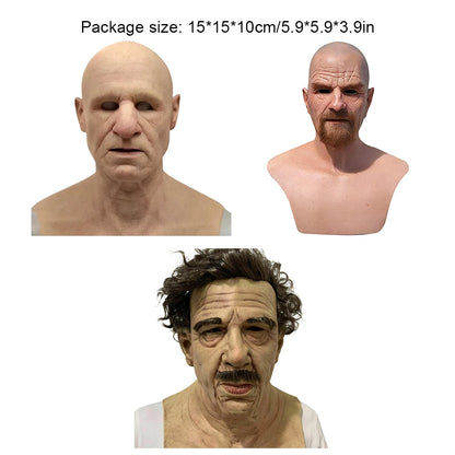 Halloween Realistic Mask For Men And Women Cosplay Party Masquerade Party Realistic Grandpa Masks 3