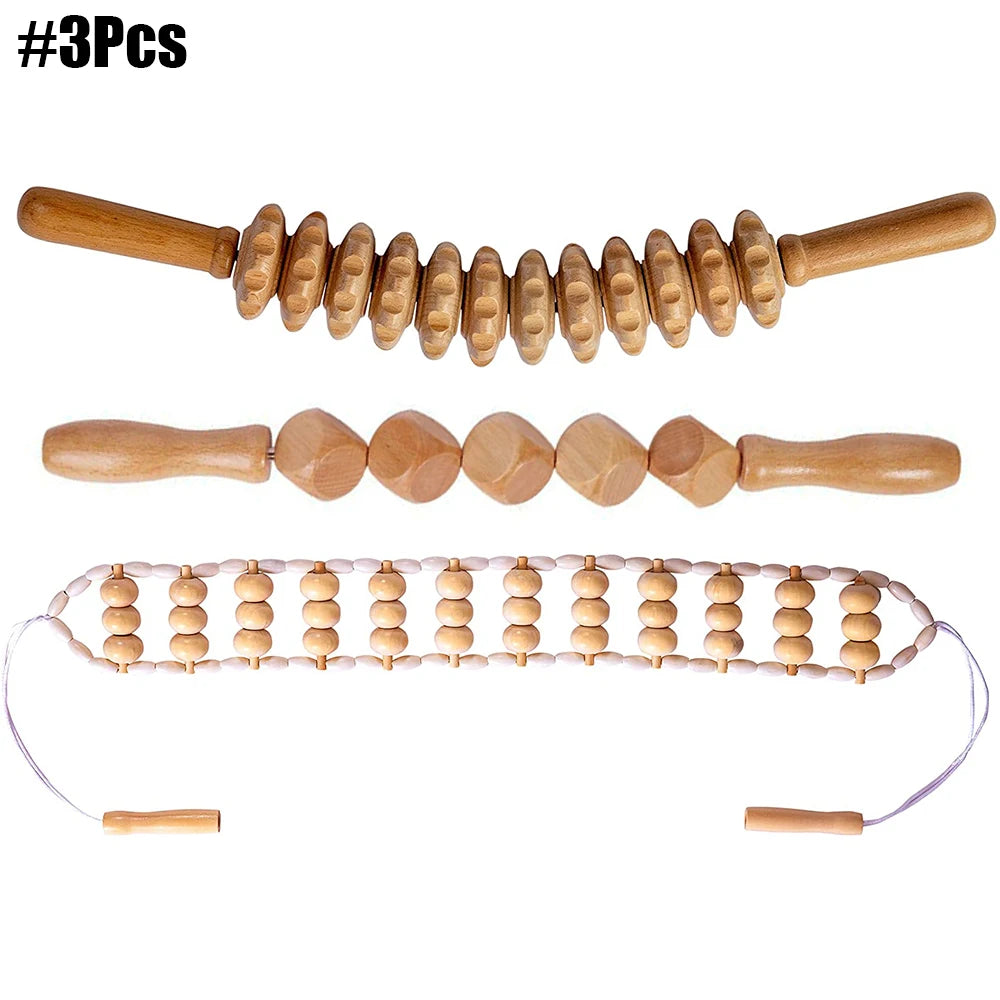 Body Wood Therapy Complete Kit Wooden Maderotherapy Kit for Reductive Massage Colombian Wood Therapy Tools for Body Contour Tool