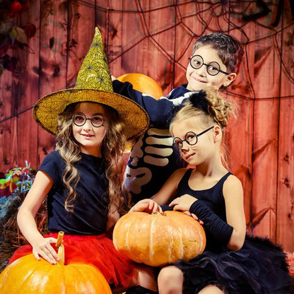 10pcs Harry Wizard Glasses Round Frame Glasses No Lens Halloween Costumes Harry-potters Cosplay Props Party Decorations Supplies