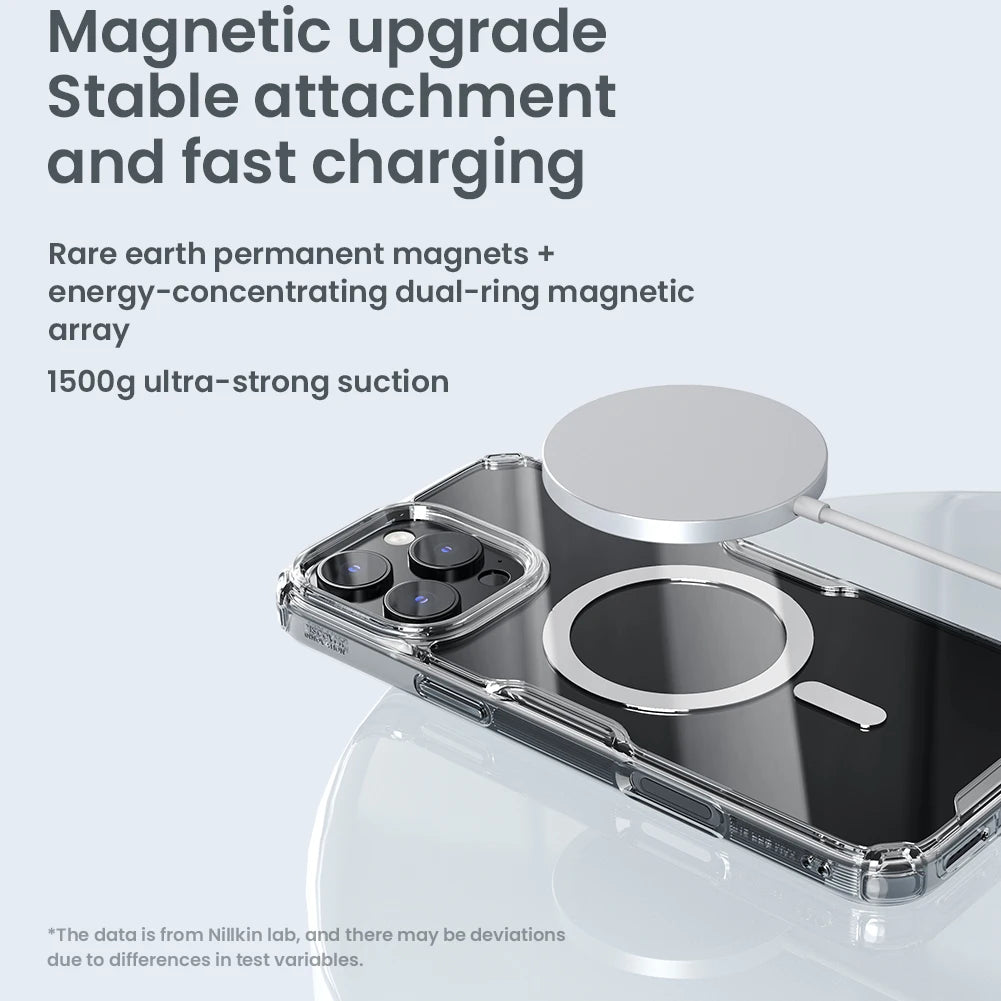 NILLKIN for IPhone 17 Pro Max 16 Pro Max 17 Air 15 Pro 14 Pro Max 14 Pro MagSafe Magnetic Transparent Soft Silicone Phone Case