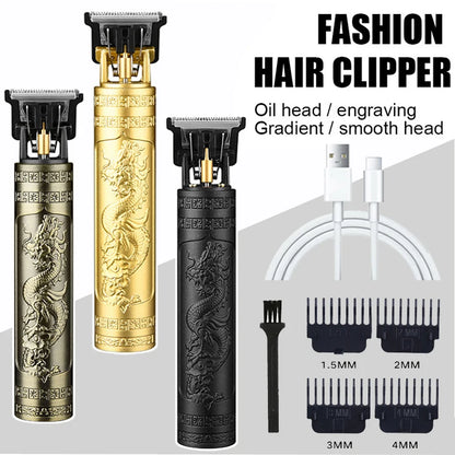 Vintage T9 Hair Clipper for Men USB Fast Charging Beard Trimmer T9 Haircut Machine Hair Cutting Clippers Kit with LCD Display