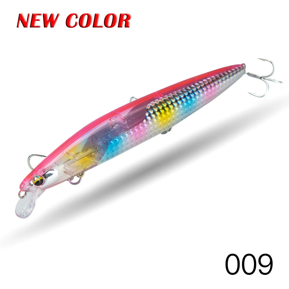 Floating Minnow Fishing Lure 120mm20g/145mm27g Flash Flake Wobbler Silent Assassin Floating Hard Bait For Pike Bass