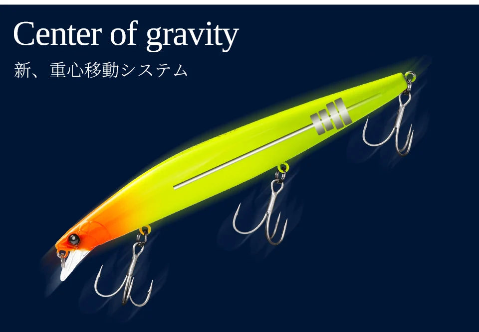 Minnow Sea Fishing Lure STINIGER 140mm 26g Piston Weight Ultra Long Casting Seabass Inshore Hard Baits