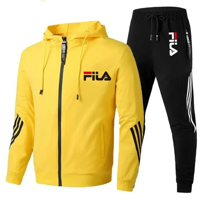 Spring/autumn Outdoor Zip-up Jacket + Sports Pants Jogging Set; Casual Basketball and Fitness Two-piece Set; High-end Fashionabl