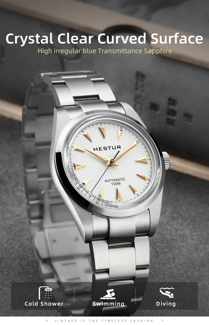 Hestur Luxury Men's Watch Automatic mechanical 36mm Miyoda 9015 15Bar Waterproof Vintage reloj hombre Sapphire Glass wrist Watch