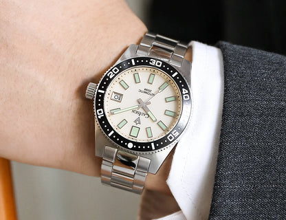 CADISEN New 38mm Diver Mens Watch Japan NH35A Automatic Mechanical Sapphire Glass Date Luminous 200M Waterproof Wrist watch Men