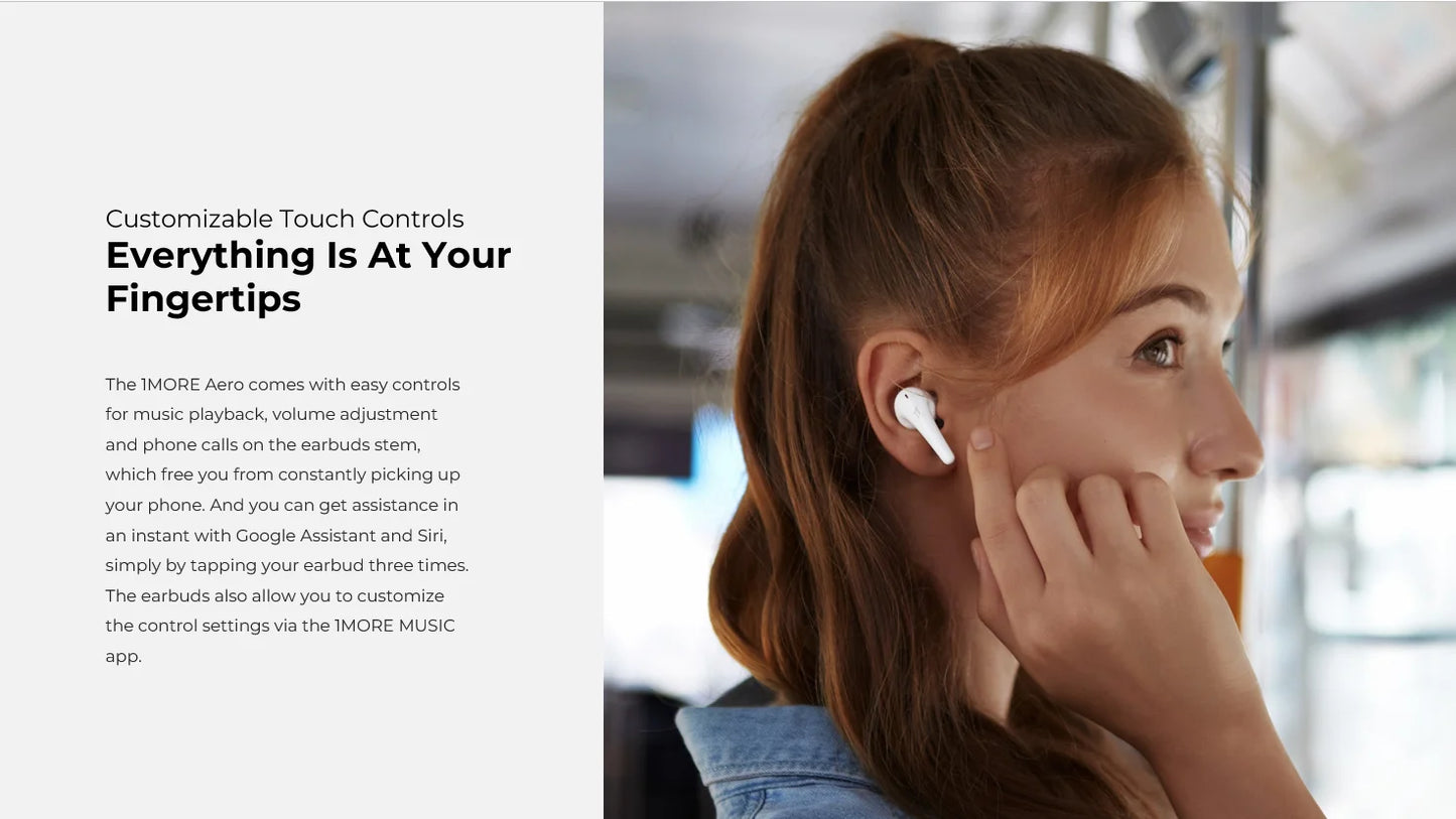 1MORE Aero Ear buds Noise Cancellation Bluetooth 5.2 flash-sale  Clear Calls 28h Playtime  Wireless Charging headset  electronic