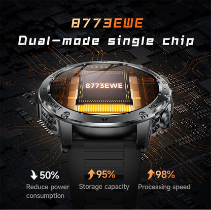 T-REX3 1000mAh Big Battery Smart Watch HD Bluetooth Call 1.7inch Large Sceen LED Flashlight Sports Waterproof Smartwatch Men